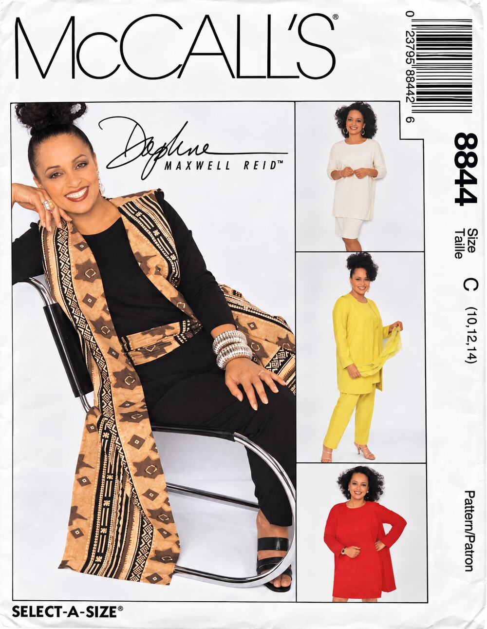 McCall's 8844 Sewing Pattern SIZE 10-12-14 Duster Vest Sweater Uncut